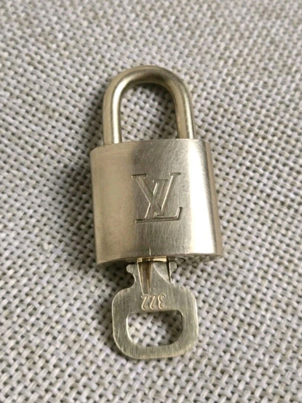 Louis Vuitton Lock and Key #322 Padlock Gold Bag Charm Authentic